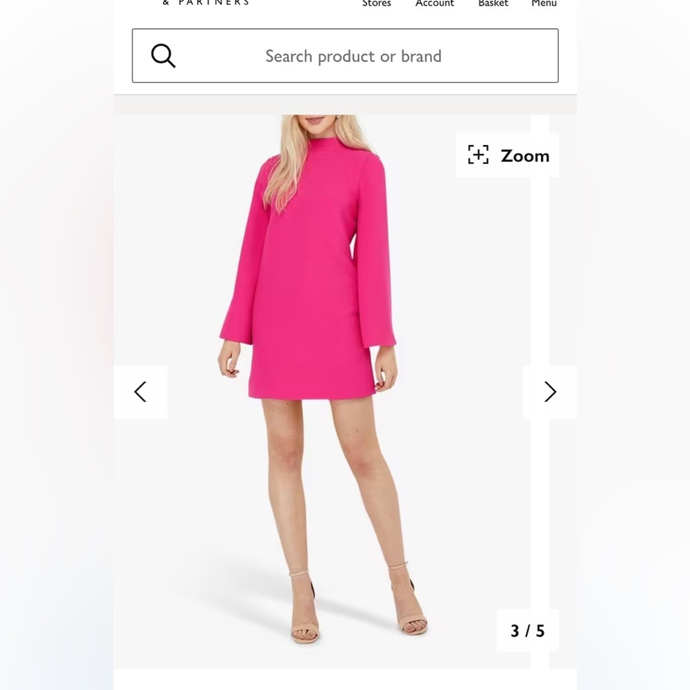 Hot Pink Shift Dress with Bell-sleeves